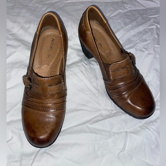 Michel M. leather shoes with buckle, size 7 1/2 - Picture 3 of 6